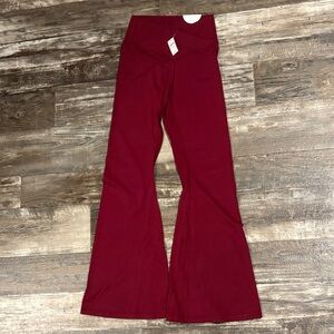 Aerie Burgundy Flared leggings